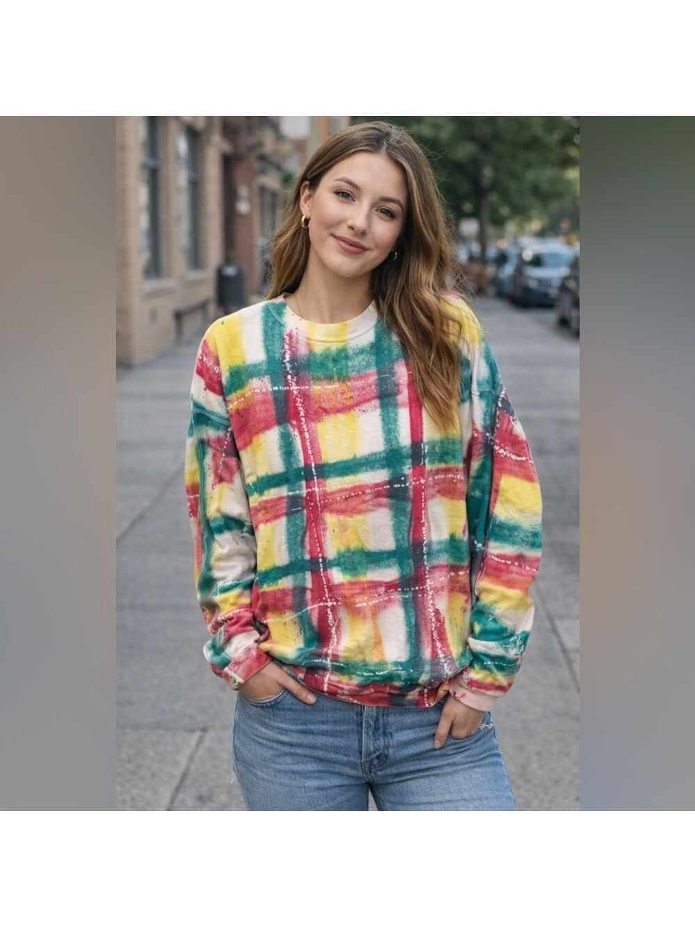 Vintage tie dyed spray painted Sweater